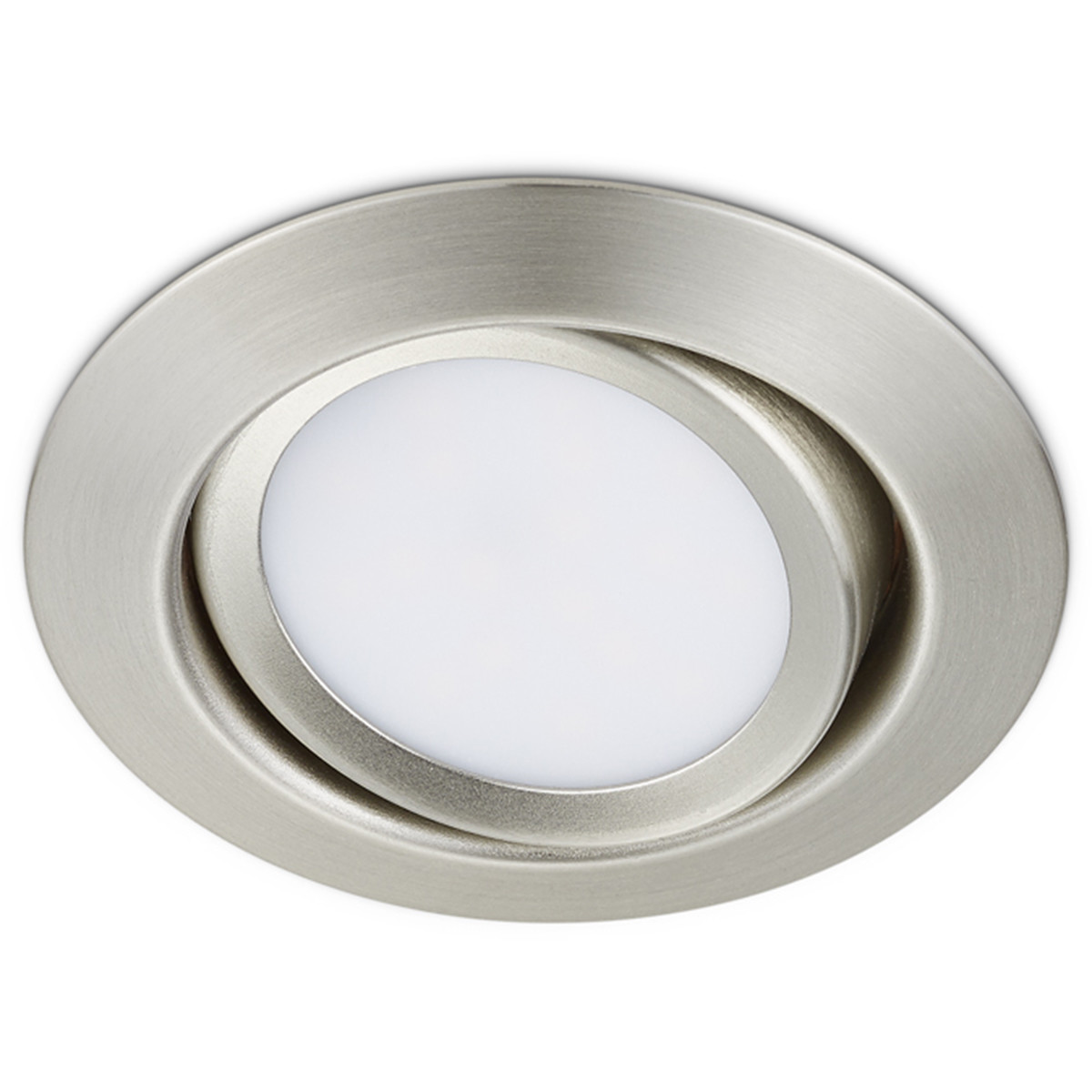 LED Spot - Einbau - Trion Roluno - 5W - Warmweiß 3000K - Rund - Matt Nickel - Aluminium