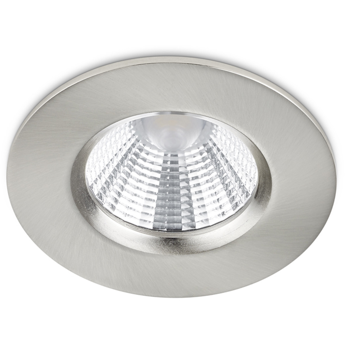 LED Spot - Einbauspot - Trion Zagrona - 5W - Wasserdicht IP65 - Dimmbar - Warmweiß 3000K - Matt Nickel - Aluminium - Rund