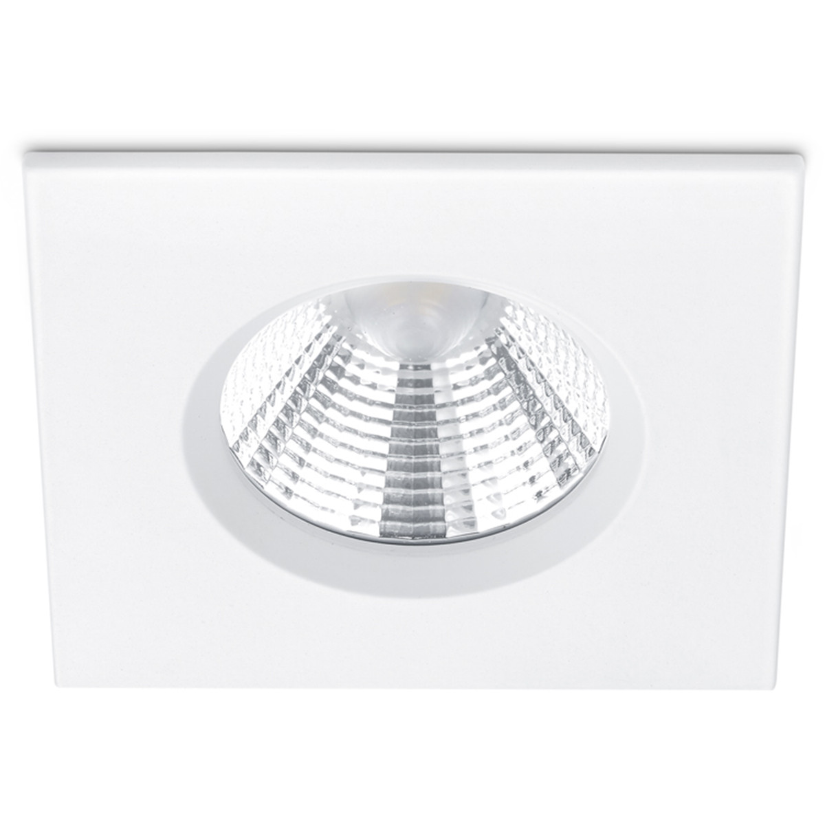 LED Spot - Einbaustrahler - Trion - Quadratisch 5W - Wasserdicht IP65 - Dimmbar - Warmweiß 3000K - Mattweiß Aluminium - 85mm