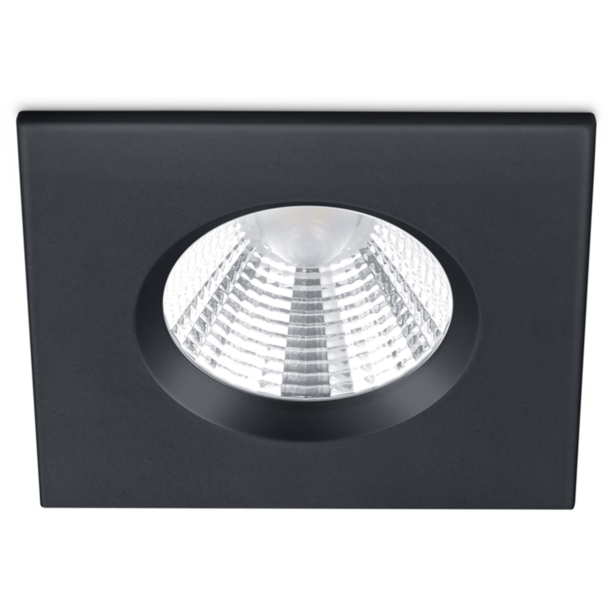 LED Spot - Einbauspot - Trion Zagrona - 5W - Wasserdicht IP65 - Dimmbar - Warmweiß 3000K - Mattschwarz - Aluminium - Quadratisch