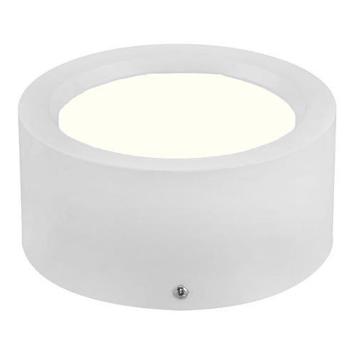 LED Downlight - Aufbau Rund Hoog 10W - Universalweiß 4200K - Mattweiß Aluminium - Ø140mm