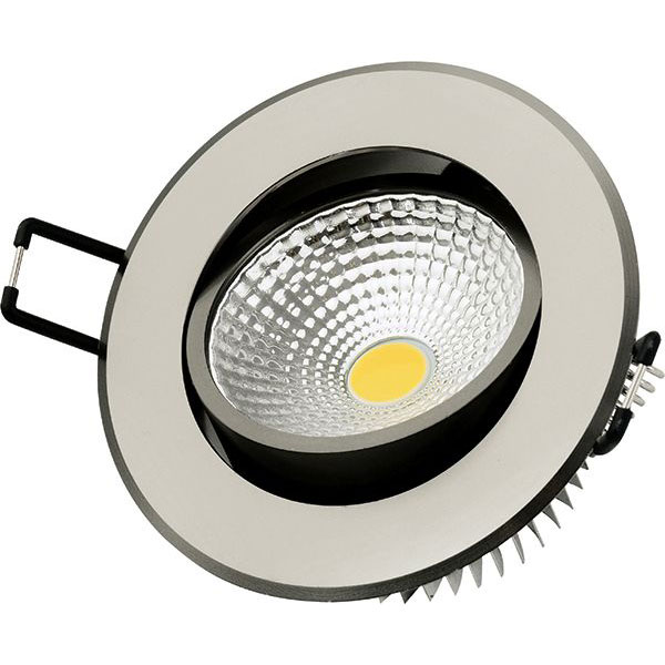 LED Spot - Einbaustrahler - Lila - Rund 5W - Tageslicht 6400K - Matt Chrom Aluminium - Kippbar Ø83mm