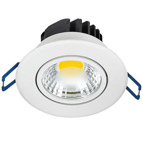 LED Spot - Einbaustrahler - Lila - Rund 3W - Universalweiß 4200K - Mattweiß Aluminium - Kippbar Ø83mm