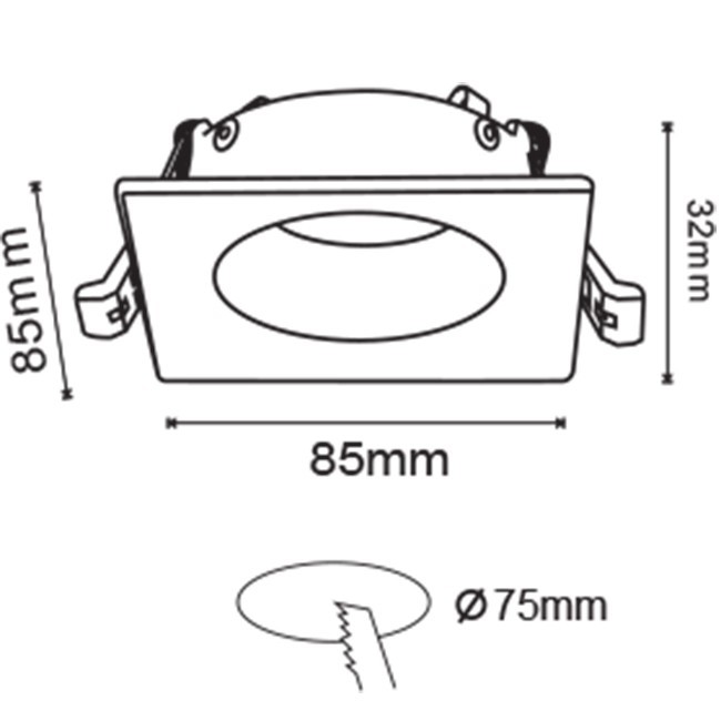 LED Spot Set - GU10 Sockel - Dimmbar - Einbau Quadratisch - Mattweiß - 6W - Tageslicht 6400K - 85mm