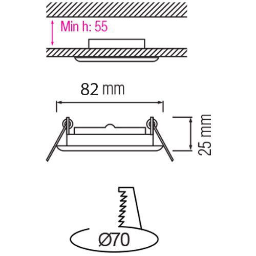 LED Spot Set - GU10 Sockel - Einbau Rund - Matt Schwarz - 4W - Tageslicht 6400K - Kippbar Ø82mm