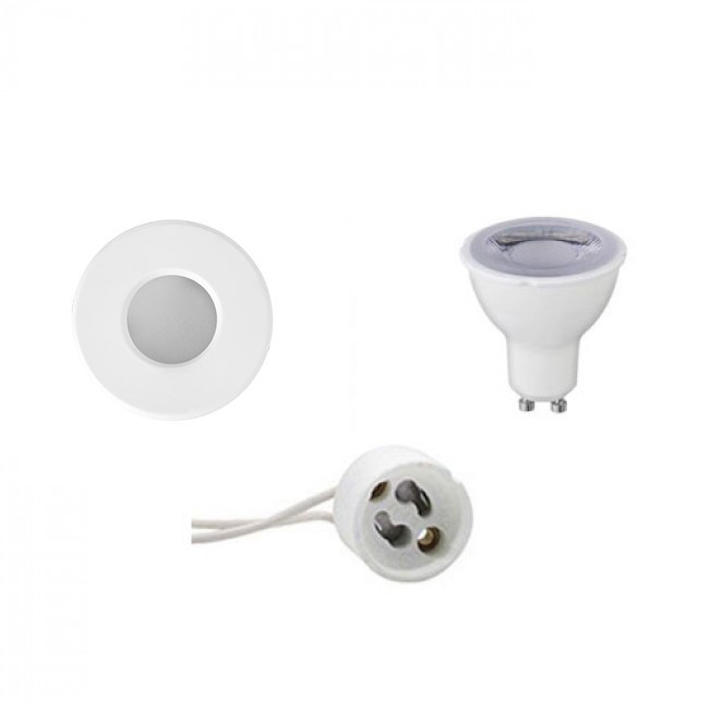 LED Spot Set - GU10 Sockel - Wasserdicht IP65 - Dimmbar - Einbau Rund - Mattweiß - 6W - Tageslicht 6400K - Ø82mm