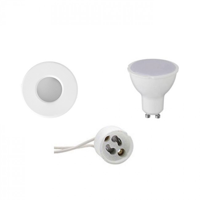 LED Spot Set - GU10 Sockel - Wasserdicht IP65 - Einbau Rund - Mattweiß - 8W - Tageslicht 6400K - Ø82mm