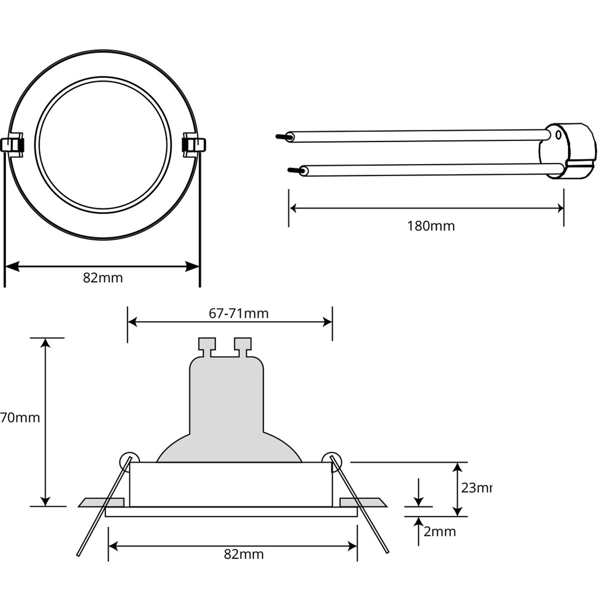 LED Spot Set - Pragmi Aerony Pro - GU10 Sockel - Dimmbar - Einbau Rund - Mattweiß - 6W - Universalweiß 4200K - Kippbar - Ø82mm