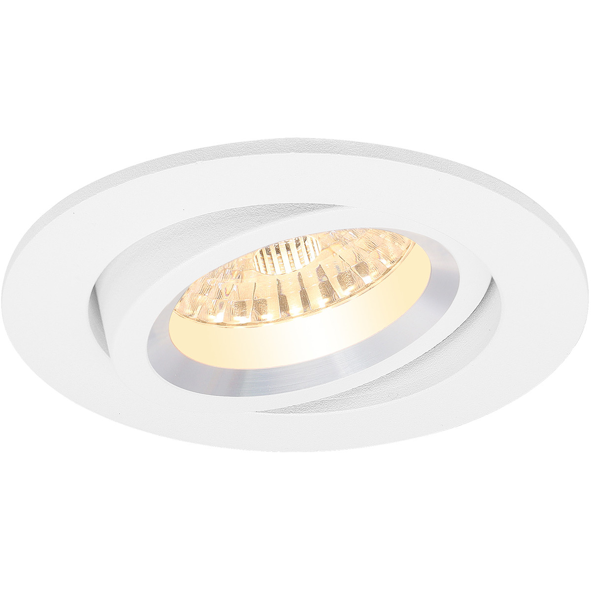 LED Spot Set - Pragmi Aerony Pro - GU10 Sockel - Dimmbar - Einbau Rund - Mattweiß - 6W - Universalweiß 4200K - Kippbar - Ø82mm