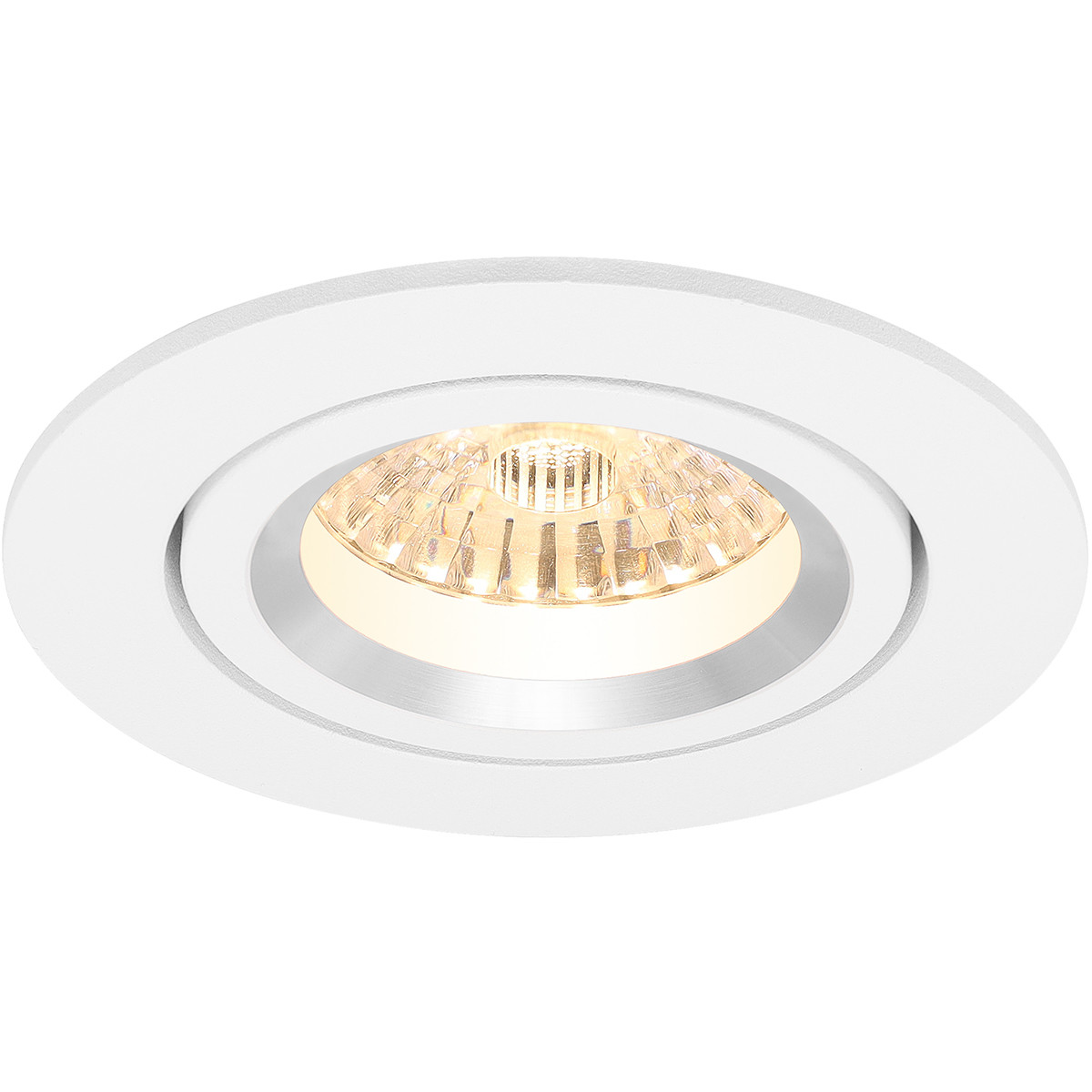 LED Spot Set - Pragmi Aerony Pro - GU10 Sockel - Dimmbar - Einbau Rund - Mattweiß - 6W - Universalweiß 4200K - Kippbar - Ø82mm