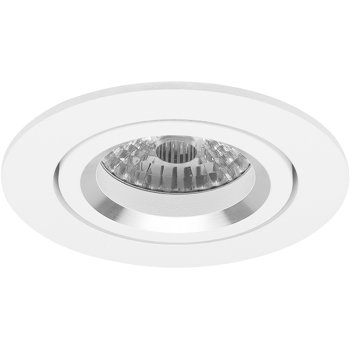 LED Spot Set - Pragmi Aerony Pro - GU10 Sockel - Dimmbar - Einbau Rund - Mattweiß - 6W - Universalweiß 4200K - Kippbar - Ø82mm