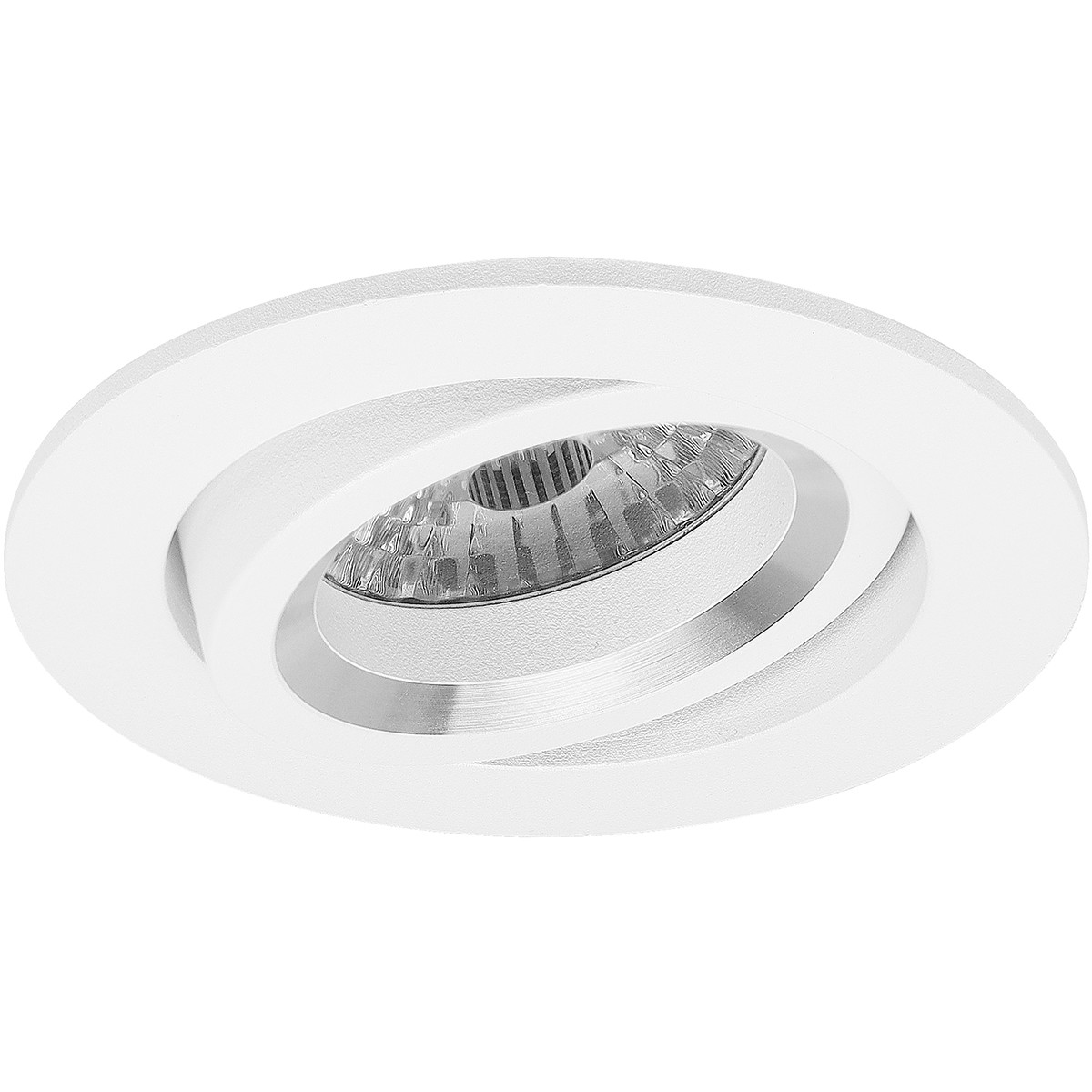 LED Spot Set - Pragmi Aerony Pro - GU10 Sockel - Dimmbar - Einbau Rund - Mattweiß - 6W - Tageslicht 6400K - Kippbar - Ø82mm