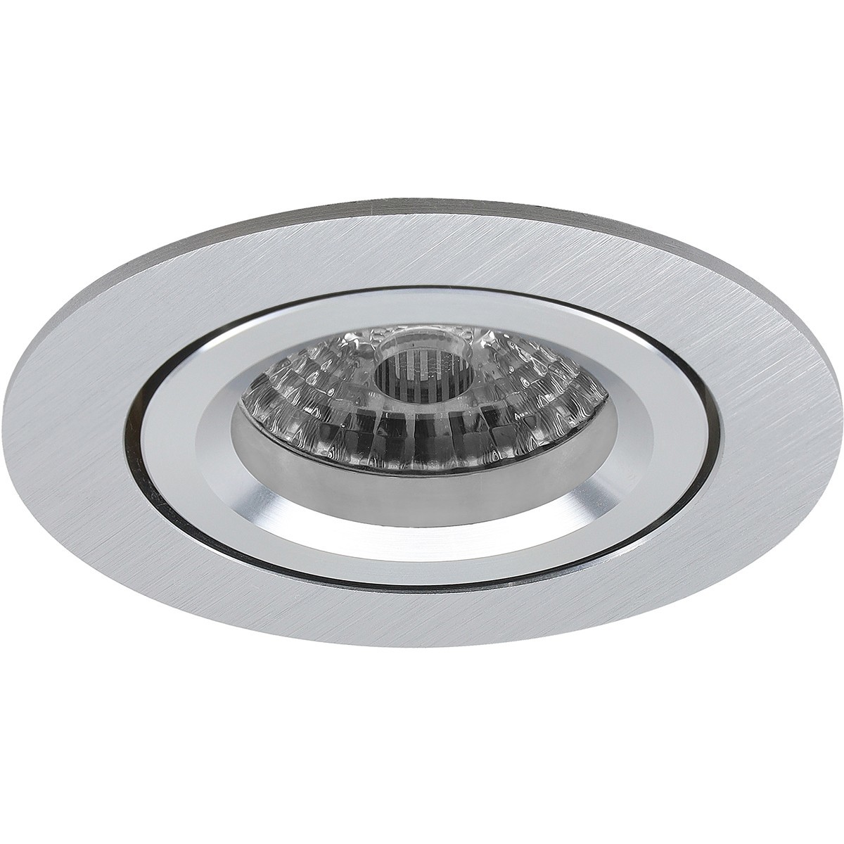 LED Spot Set - Pragmi Aerony Pro - GU10 Sockel - Dimmbar - Einbau Rund - Matt Silber - 6W - Warmweiß 3000K - Kippbar - Ø82mm