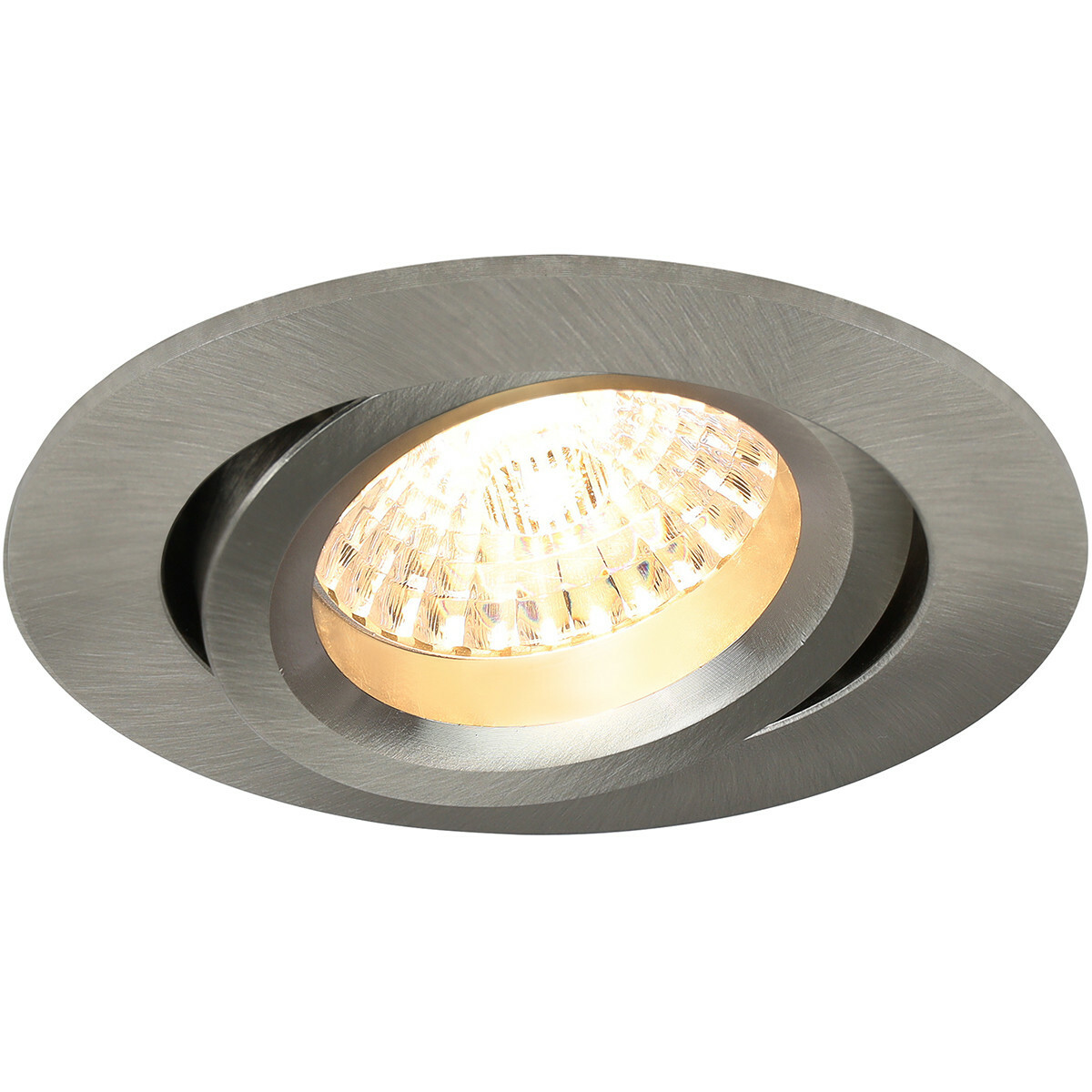 LED Spot Set - Pragmi Aerony Pro - GU10 Sockel - Dimmbar - Einbau Rund - Matt Nickel - 6W - Tageslicht 6400K - Kippbar - Ø82mm