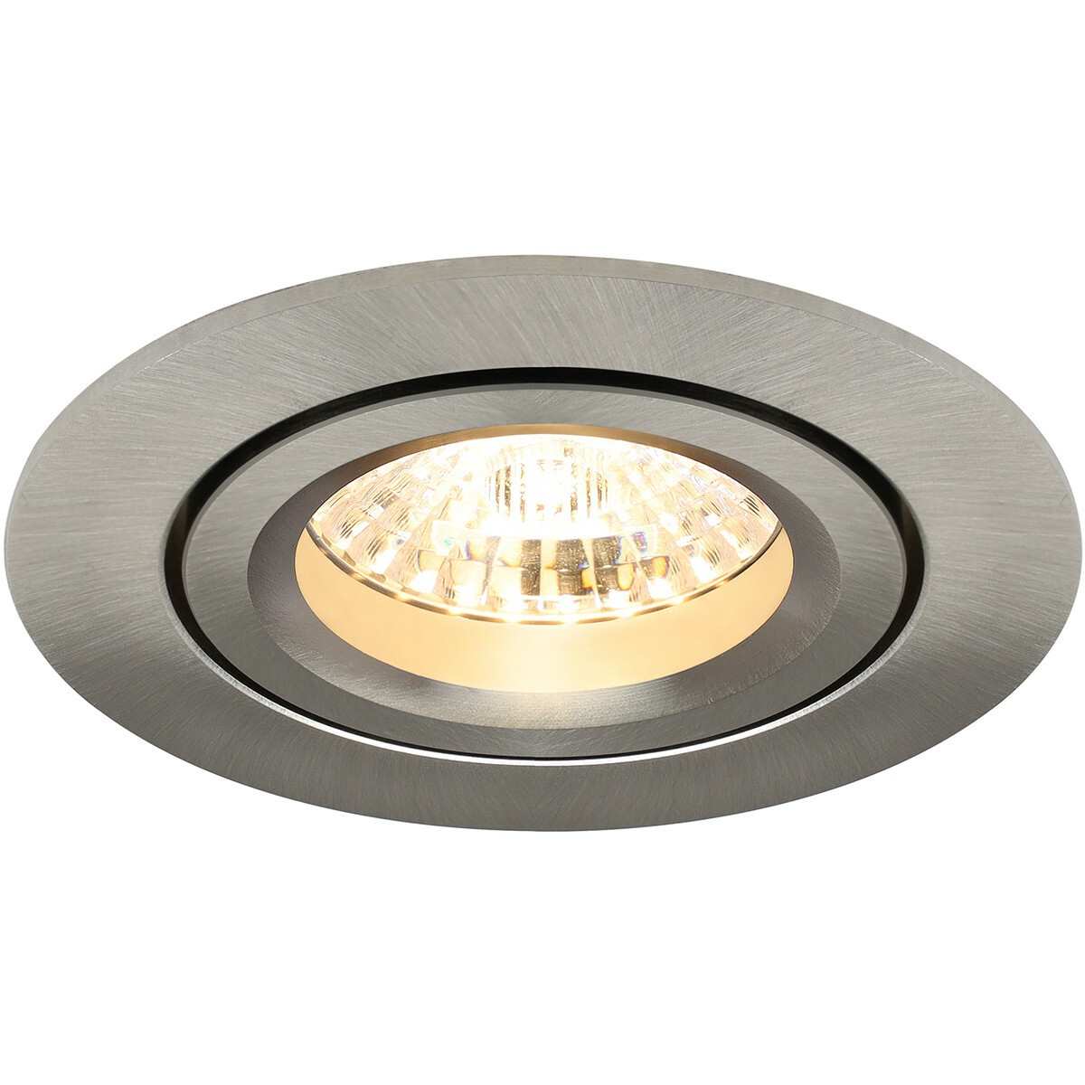 LED Spot Set - Pragmi Aerony Pro - GU10 Sockel - Dimmbar - Einbau Rund - Matt Nickel - 6W - Tageslicht 6400K - Kippbar - Ø82mm