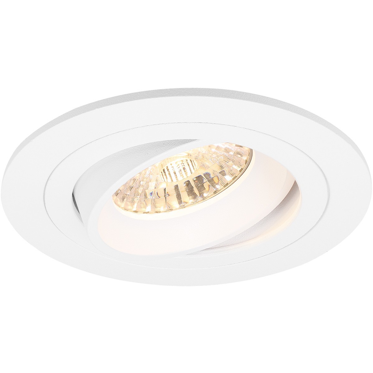 LED Spot Set - Pragmi Alpin Pro - GU10 Sockel - Dimmbar - Einbau Rund - Mattweiß - 6W - Universalweiß 4200K - Kippbar Ø92mm