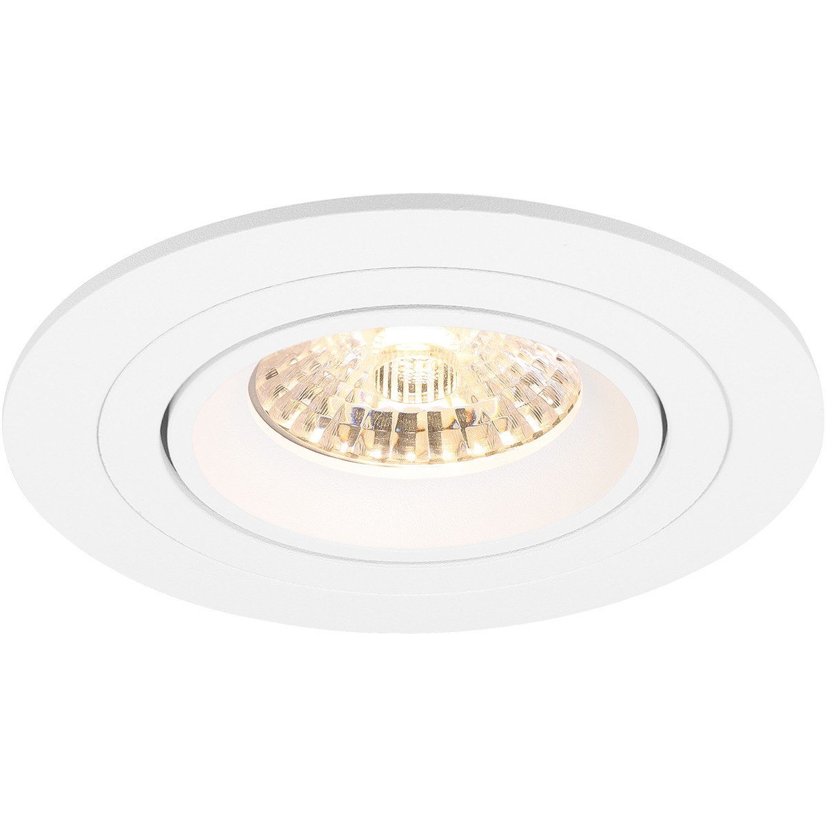 LED Spot Set - Pragmi Alpin Pro - GU10 Sockel - Dimmbar - Einbau Rund - Mattweiß - 6W - Universalweiß 4200K - Kippbar Ø92mm