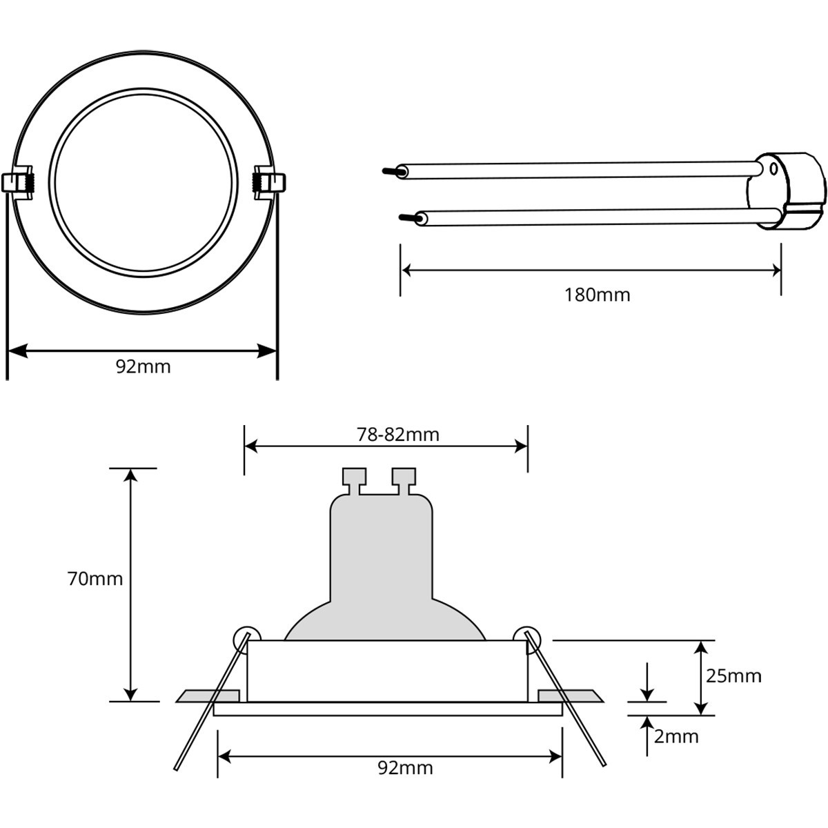 LED Spot Set - Pragmi Alpin Pro - GU10 Sockel - Dimmbar - Einbau Rund - Mattweiß - 6W - Universalweiß 4200K - Kippbar Ø92mm