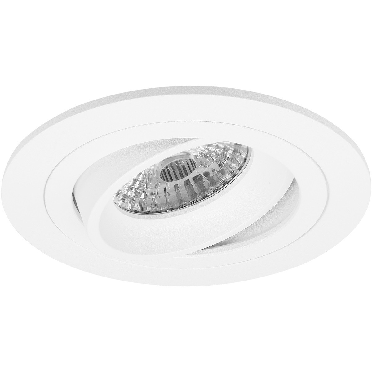 LED Spot Set - Pragmi Alpin Pro - GU10 Sockel - Dimmbar - Einbau Rund - Mattweiß - 6W - Universalweiß 4200K - Kippbar Ø92mm