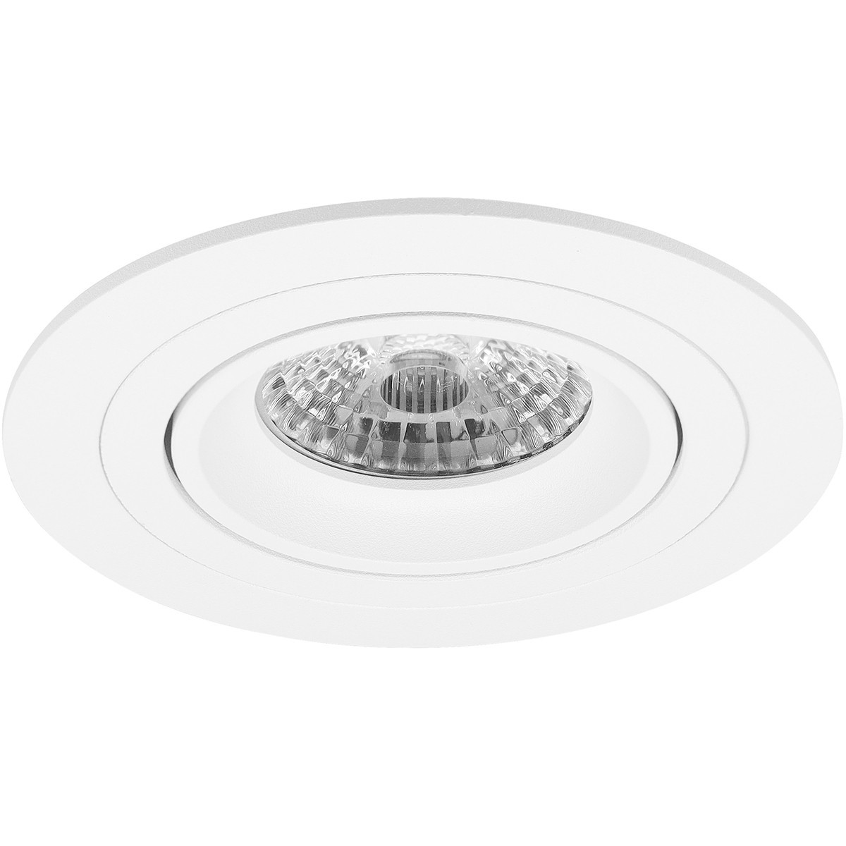 LED Spot Set - Pragmi Alpin Pro - GU10 Sockel - Dimmbar - Einbau Rund - Mattweiß - 6W - Universalweiß 4200K - Kippbar Ø92mm