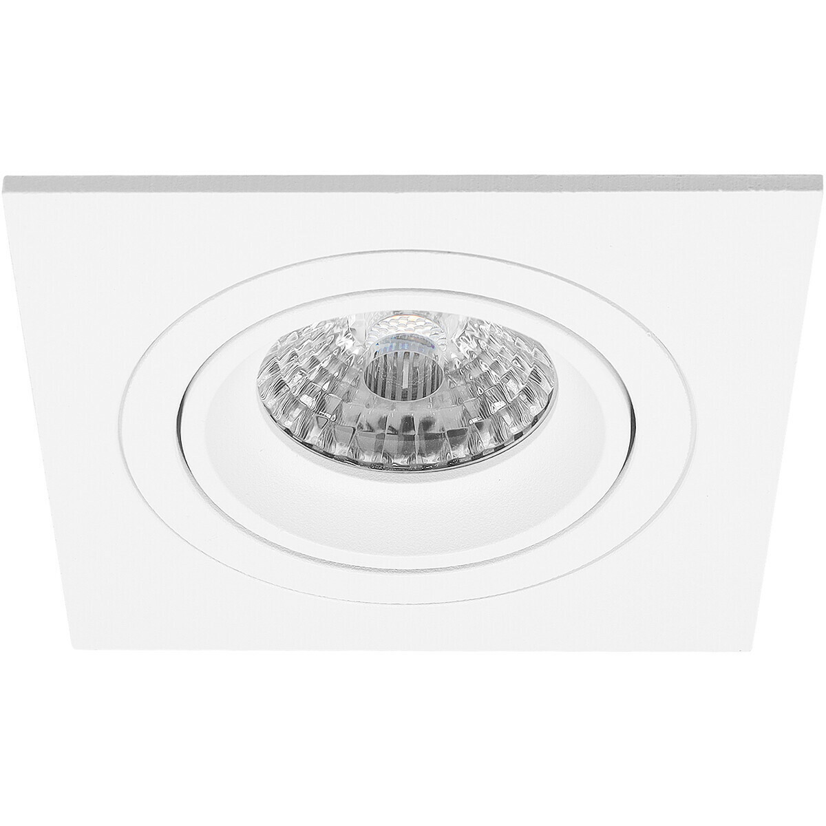 LED Spot Set - Pragmi Borny Pro - GU10 Sockel - Einbau Quadratisch - Mattweiß - 4W - Universalweiß 4200K - Kippbar - 92mm