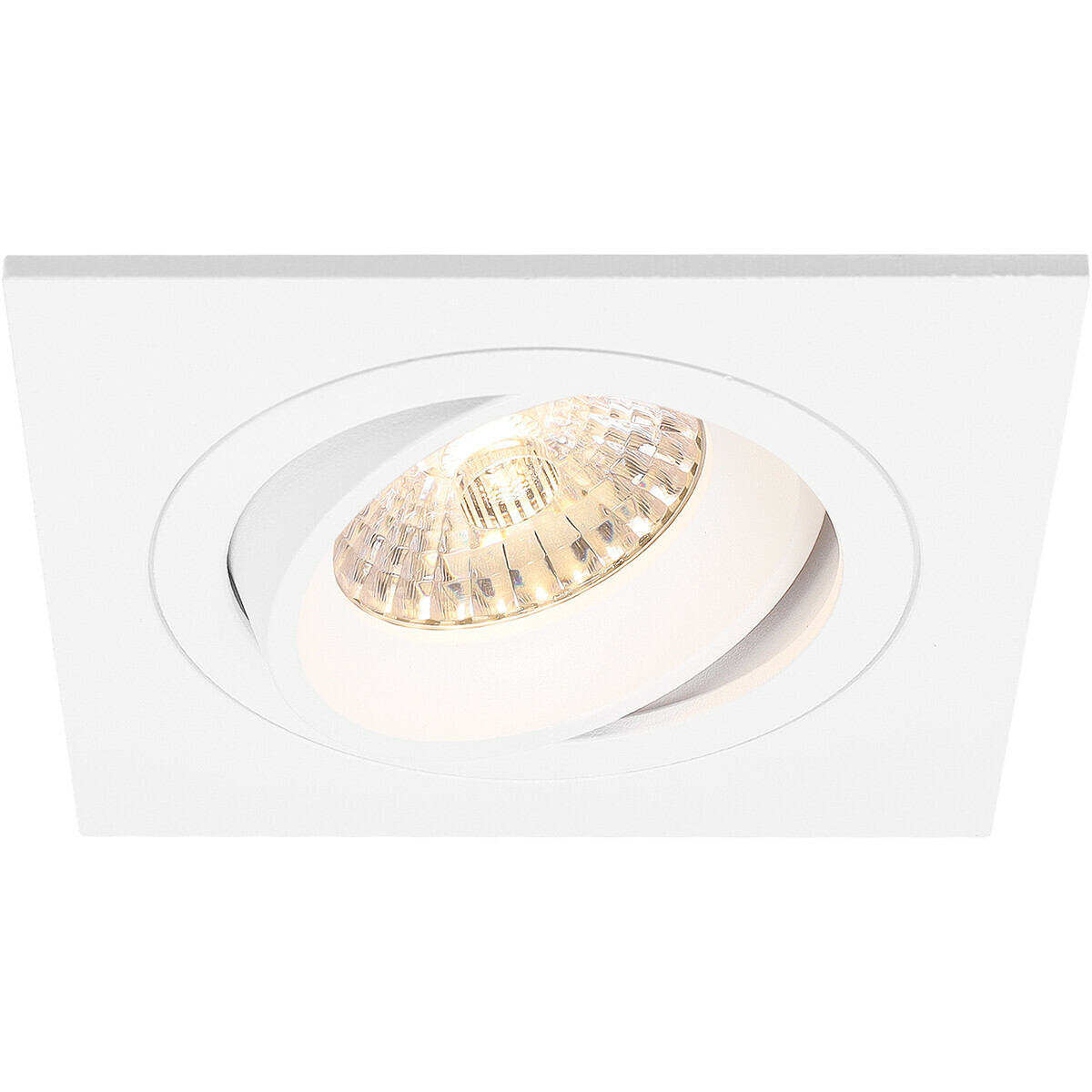 LED Spot Set - Pragmi Borny Pro - GU10 Sockel - Einbau Quadratisch - Mattweiß - 4W - Universalweiß 4200K - Kippbar - 92mm