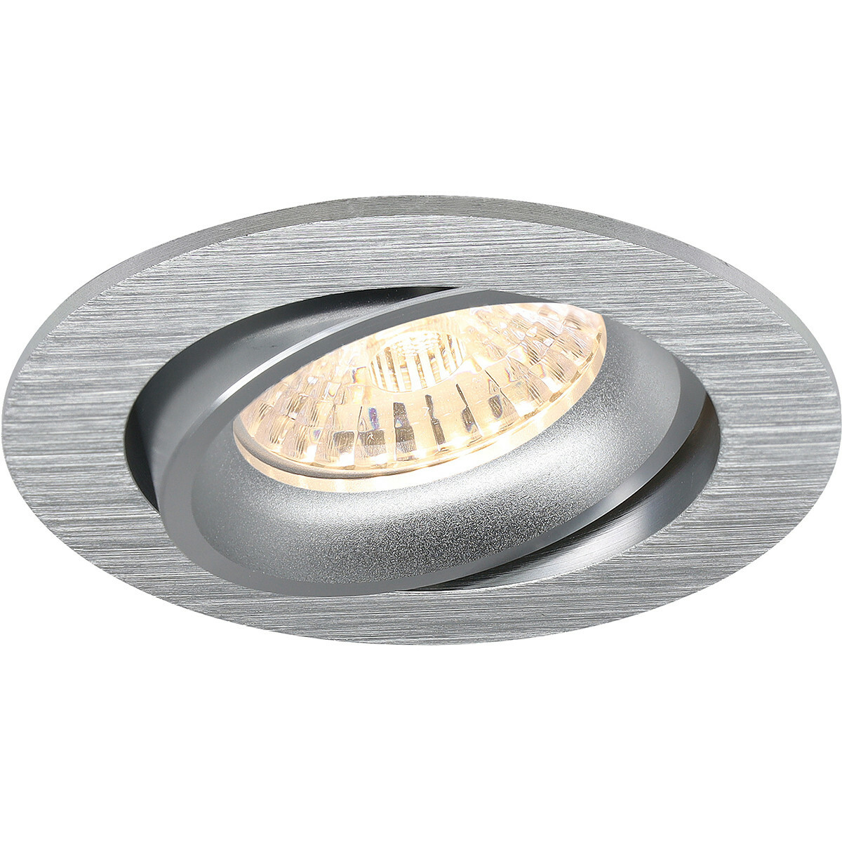 LED Spot Set - Pragmi Delton Pro - GU10 Sockel - Dimmbar - Einbau Rund - Matt Silber - 6W - Universalweiß 4200K - Kippbar - Ø82mm