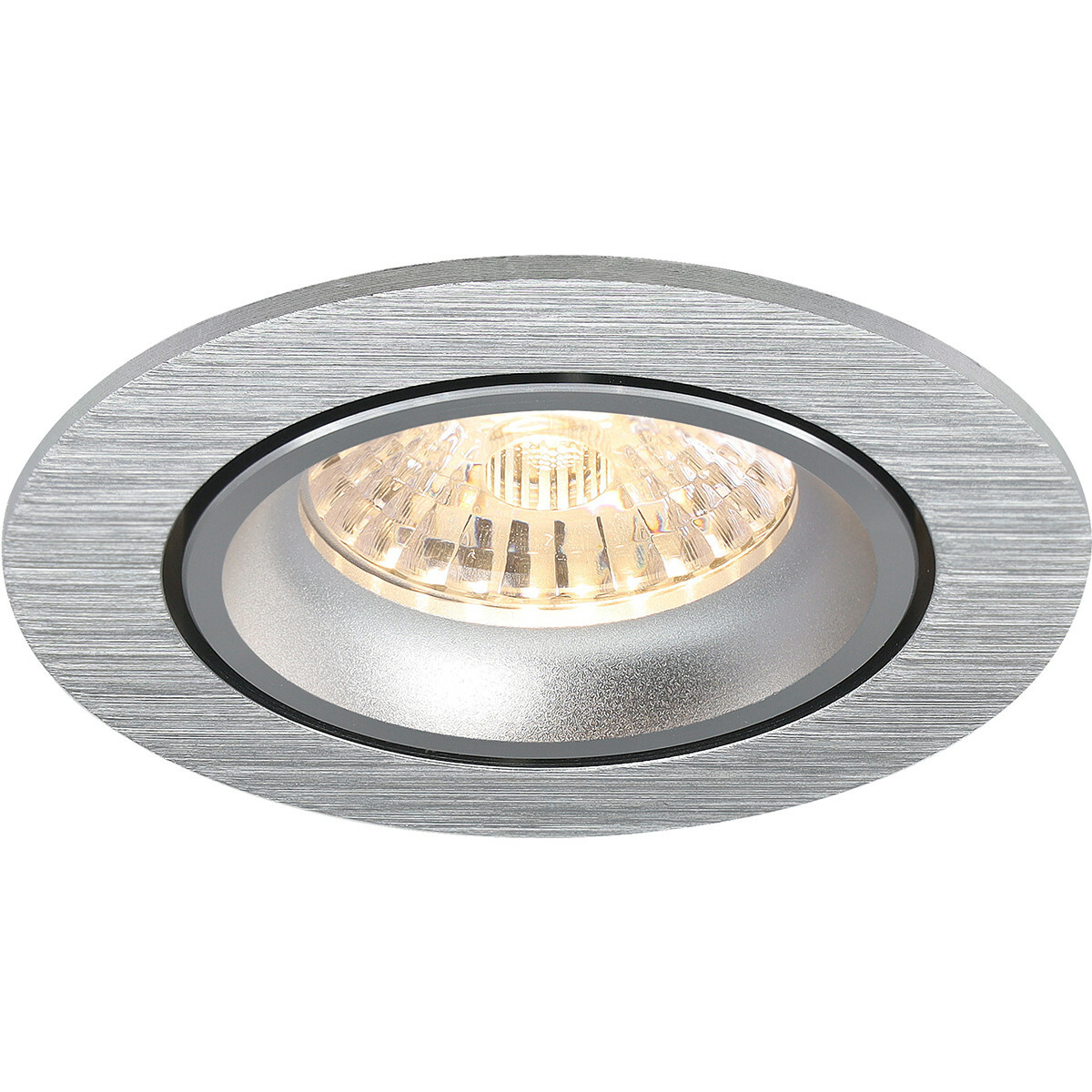 LED Spot Set - Pragmi Delton Pro - GU10 Sockel - Dimmbar - Einbau Rund - Matt Silber - 6W - Tageslicht 6400K - Kippbar - Ø82mm