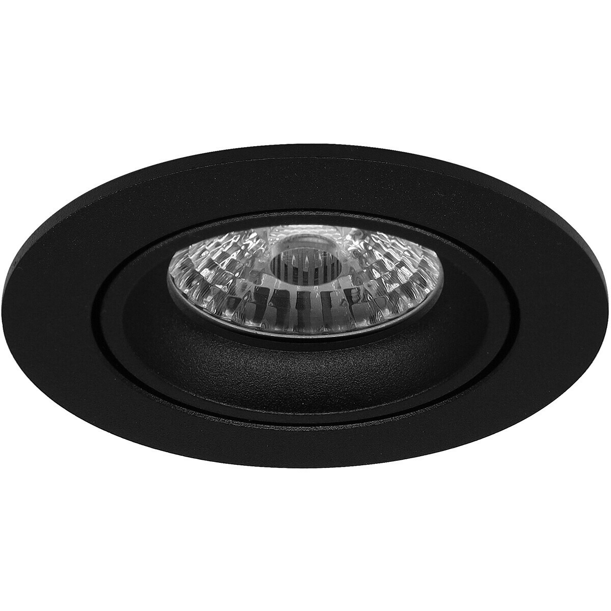 LED Spot Set - Pragmi Delton Pro - GU10 Sockel - Einbau Rund - Mattschwarz - 4W - Warmweiß 3000K - Kippbar - Ø82mm