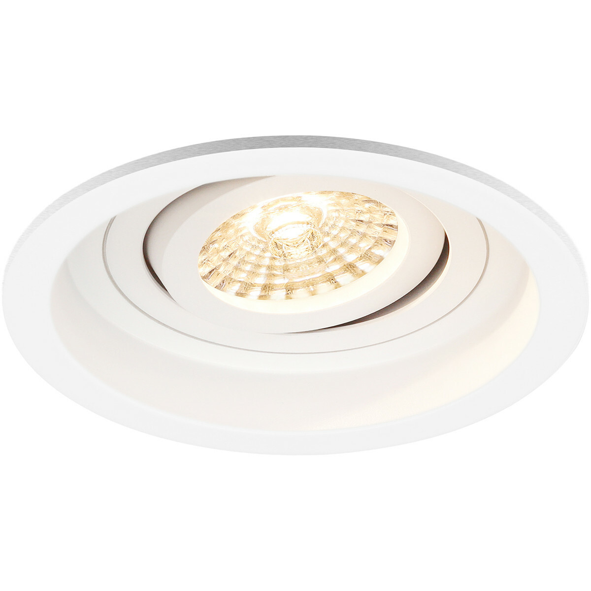 LED Spot Set - Pragmi Domy Pro - GU10 Sockel - Dimmbar - Einbau Rund - Mattweiß - 6W - Tageslicht 6400K - Deep - Kippbar - Ø105mm