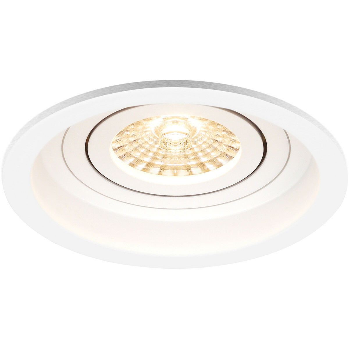 LED Spot Set - Pragmi Domy Pro - GU10 Sockel - Einbau Rund - Mattweiß - 6W - Tageslicht 6400K - Deep - Kippbar - Ø105mm