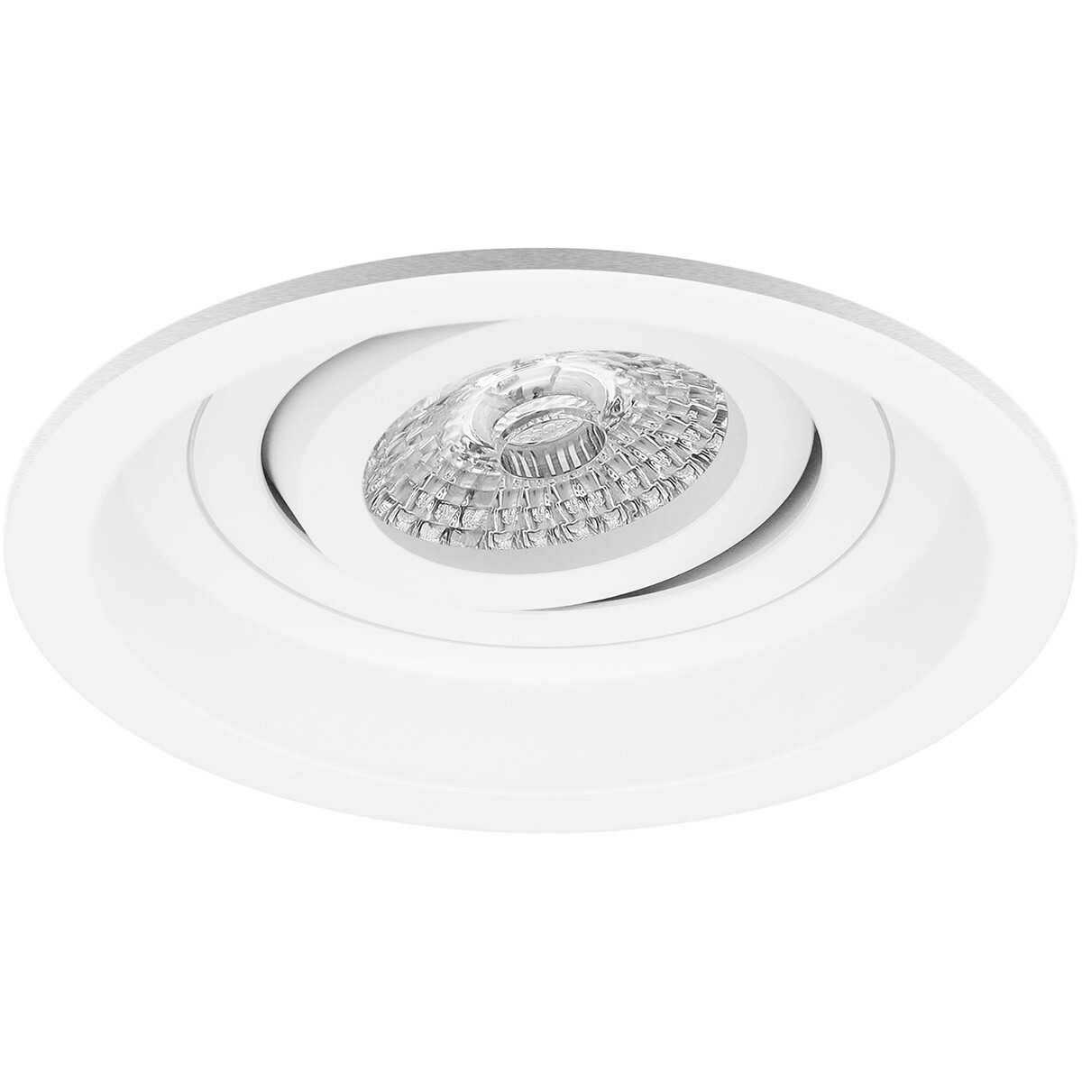 LED Spot Set - Pragmi Domy Pro - GU10 Sockel - Einbau Rund - Mattweiß - 6W - Tageslicht 6400K - Deep - Kippbar - Ø105mm