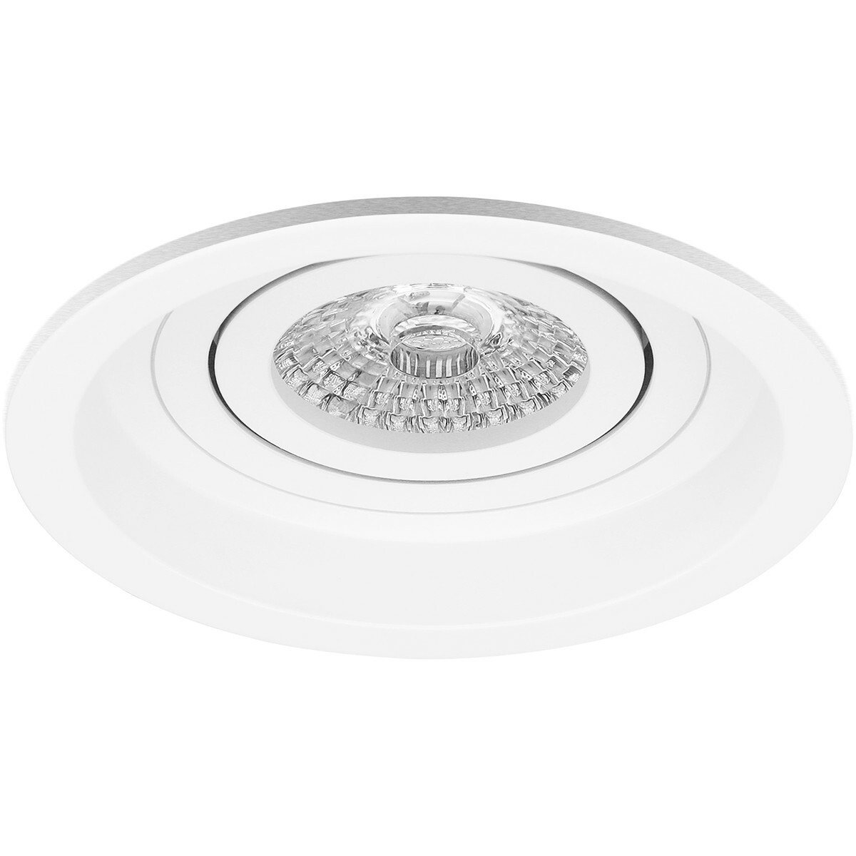 LED Spot Set - Pragmi Domy Pro - GU10 Sockel - Einbau Rund - Mattweiß - 6W - Tageslicht 6400K - Deep - Kippbar - Ø105mm