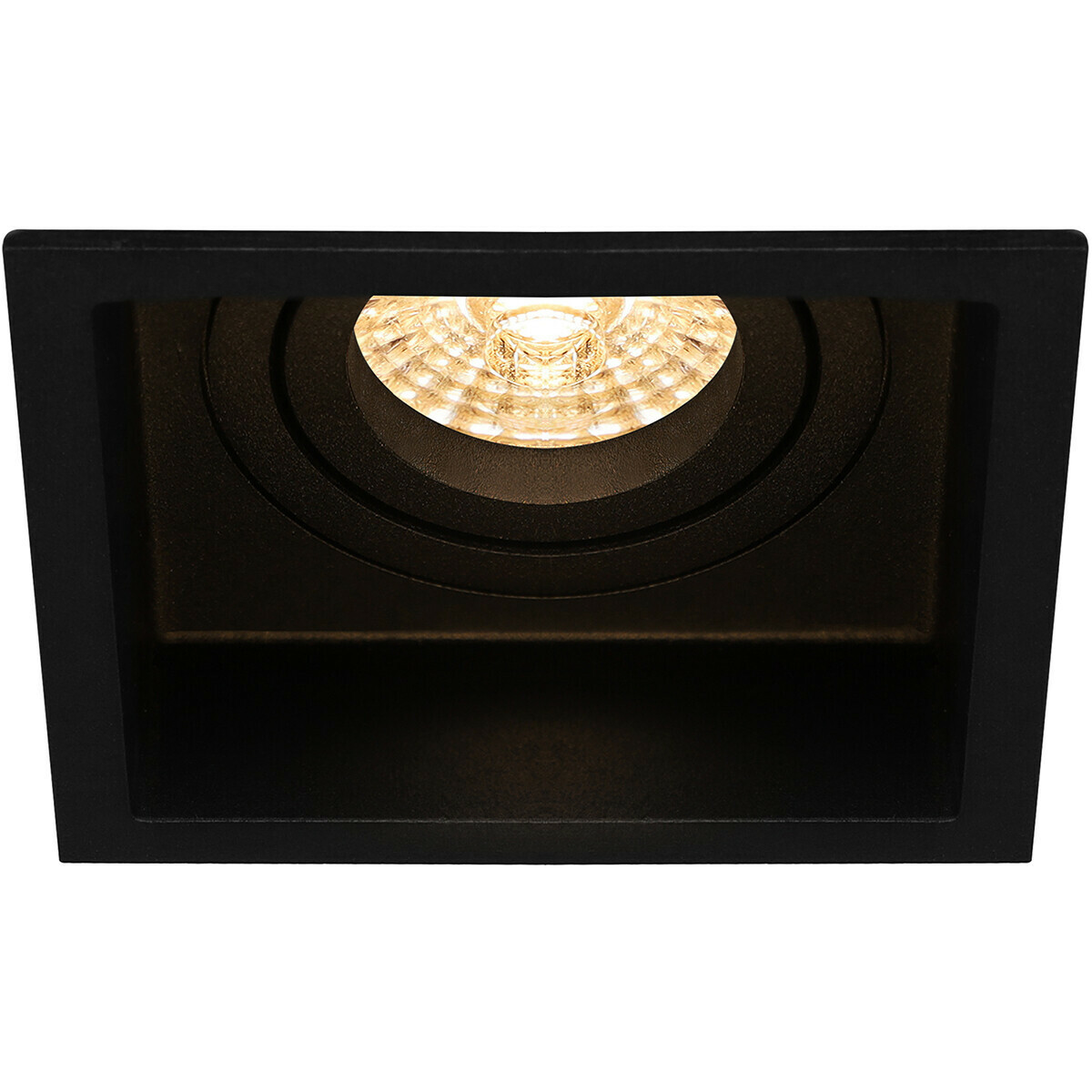 LED Spot Set - Pragmi Domy Pro - GU10 Sockel - Einbau Quadratisch - Mattschwarz - 4W - Tageslicht 6400K - Deep - Kippbar - 105mm