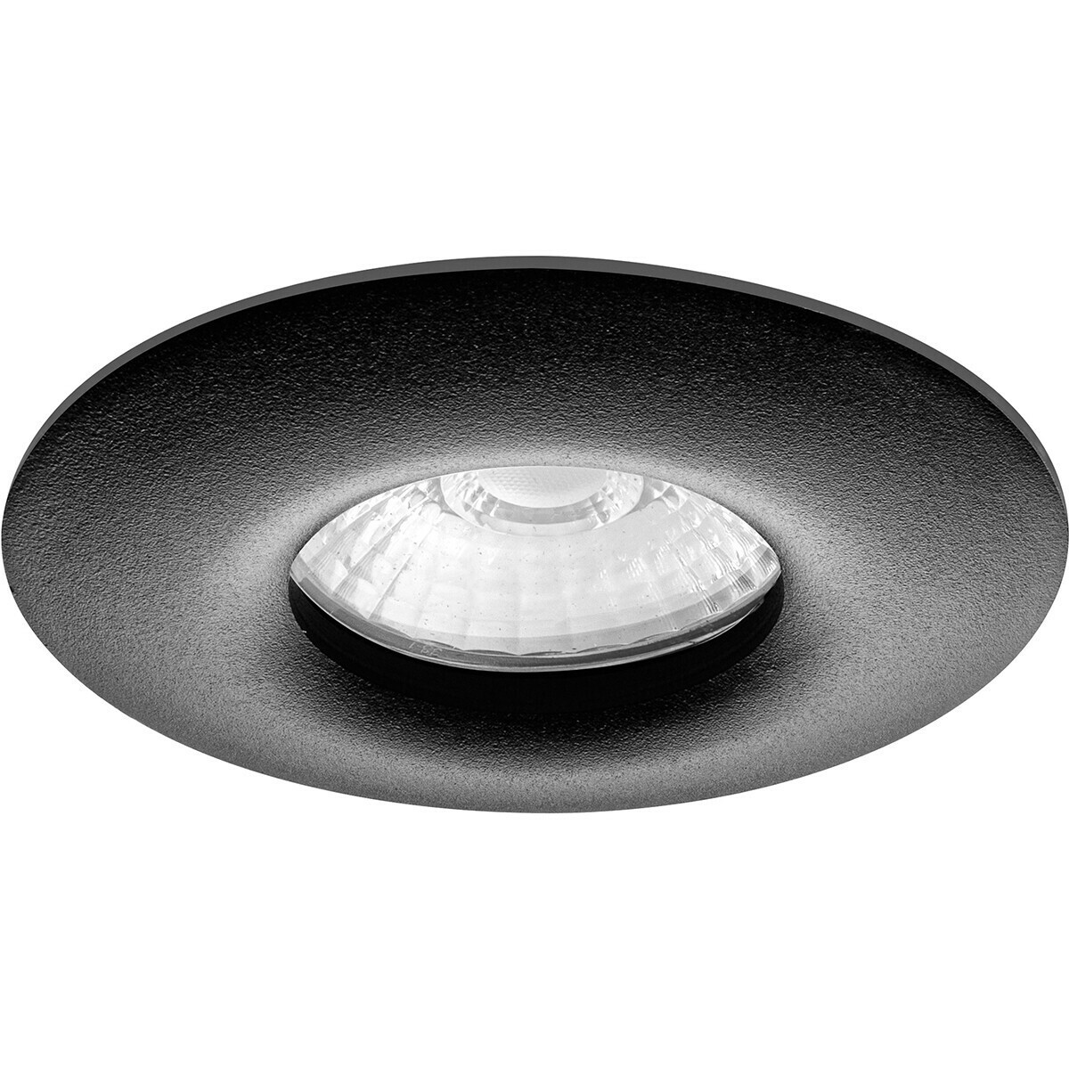 LED Spot Set - Pragmi Luno Pro - Wasserdicht IP65 - GU10 Sockel - Einbau Rund - Mattschwarz - 4W - Universalweiß 4200K - Ø82mm