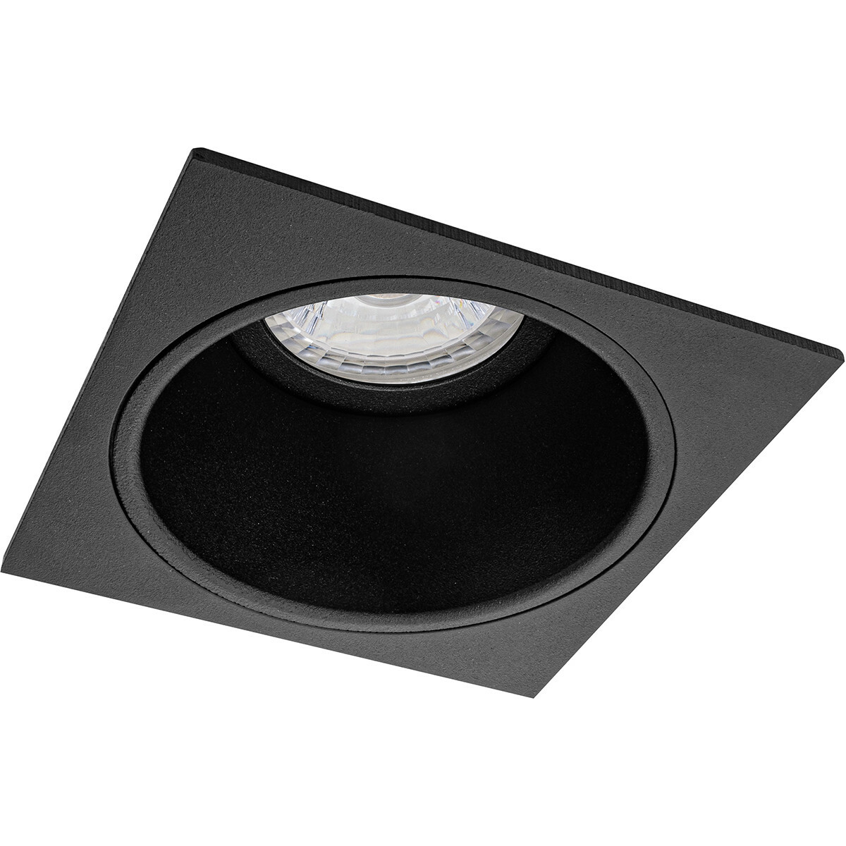 LED Spot Set - Pragmi Minko Pro - GU10 Sockel - Einbau Quadratisch - Mattschwarz - 4W - Warmweiß 3000K - Deep - 90mm