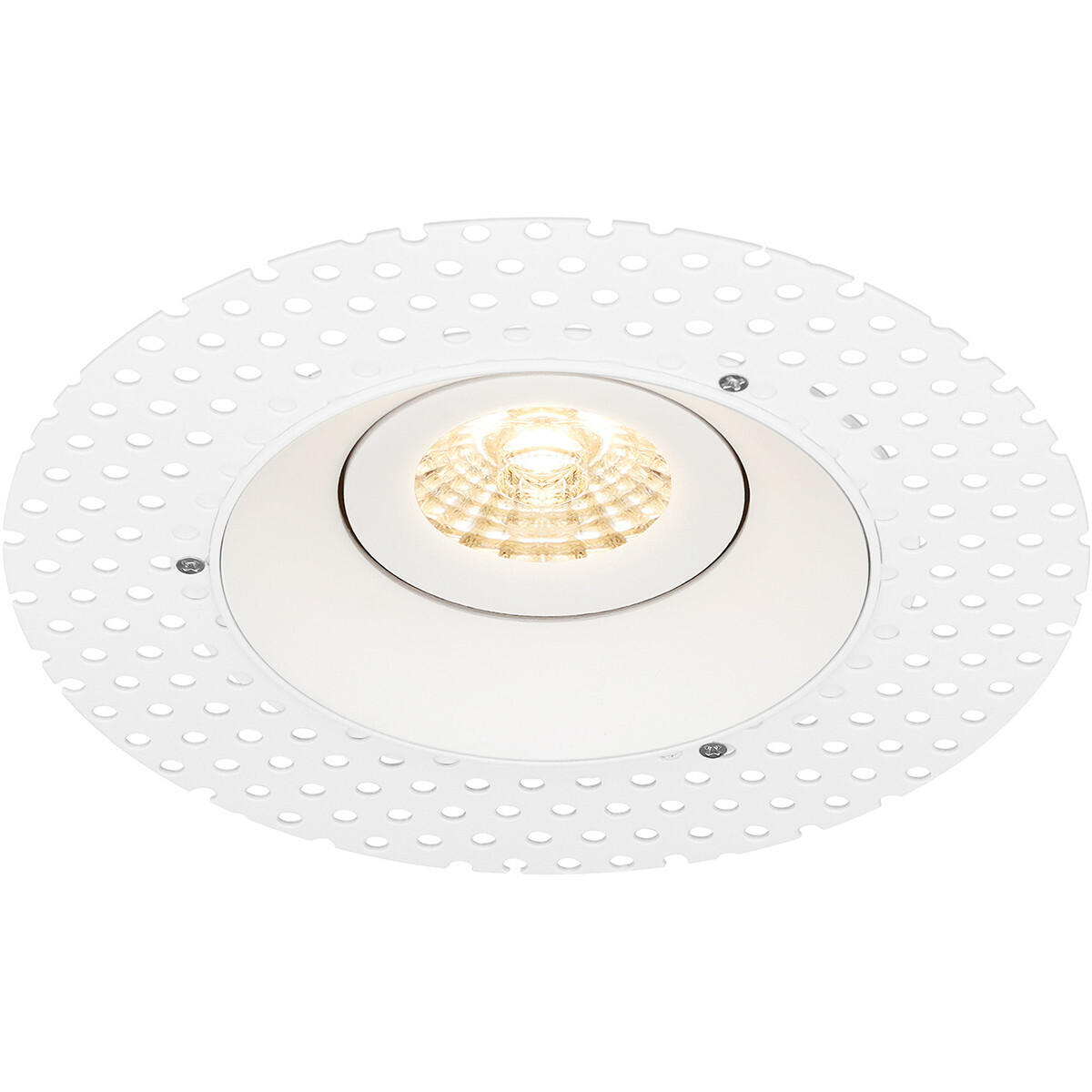 LED Spot Set - Pragmi Nivas Pro - GU10 Sockel - Einbau Rund - Mattweiß - 4W - Warmweiß 3000K - Trimless - Kippbar - Ø150mm