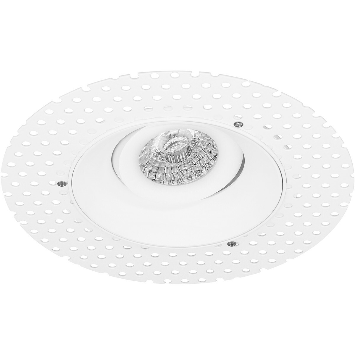 LED Spot Set - Pragmi Nivas Pro - GU10 Sockel - Einbau Rund - Mattweiß - 4W - Warmweiß 3000K - Trimless - Kippbar - Ø150mm