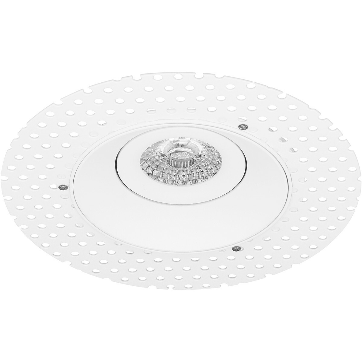 LED Spot Set - Pragmi Nivas Pro - GU10 Sockel - Einbau Rund - Mattweiß - 6W - Warmweiß 3000K - Trimless - Kippbar - Ø150mm