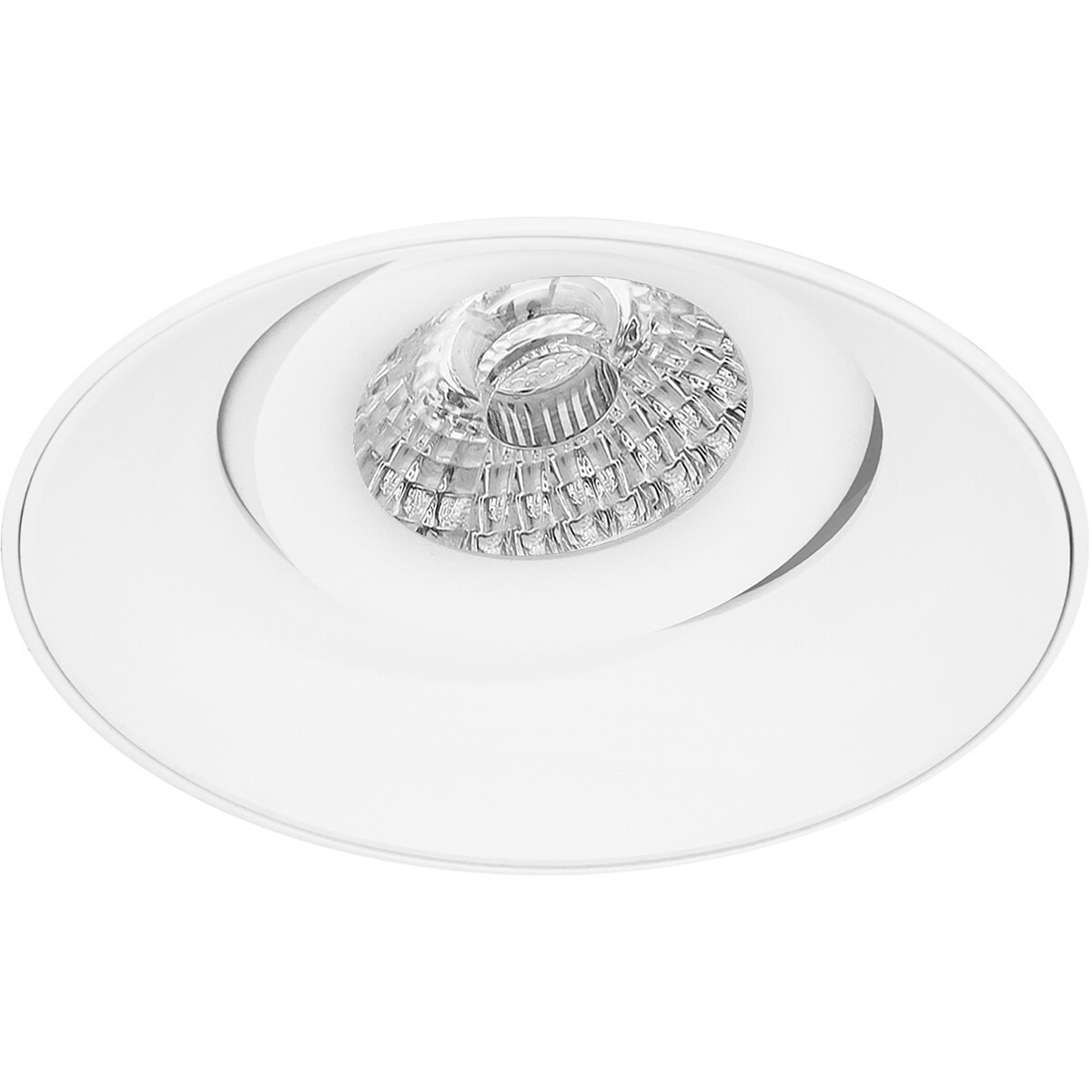 LED Spot Set - Pragmi Nivas Pro - GU10 Sockel - Einbau Rund - Mattweiß - 6W - Tageslicht 6400K - Trimless - Kippbar - Ø150mm