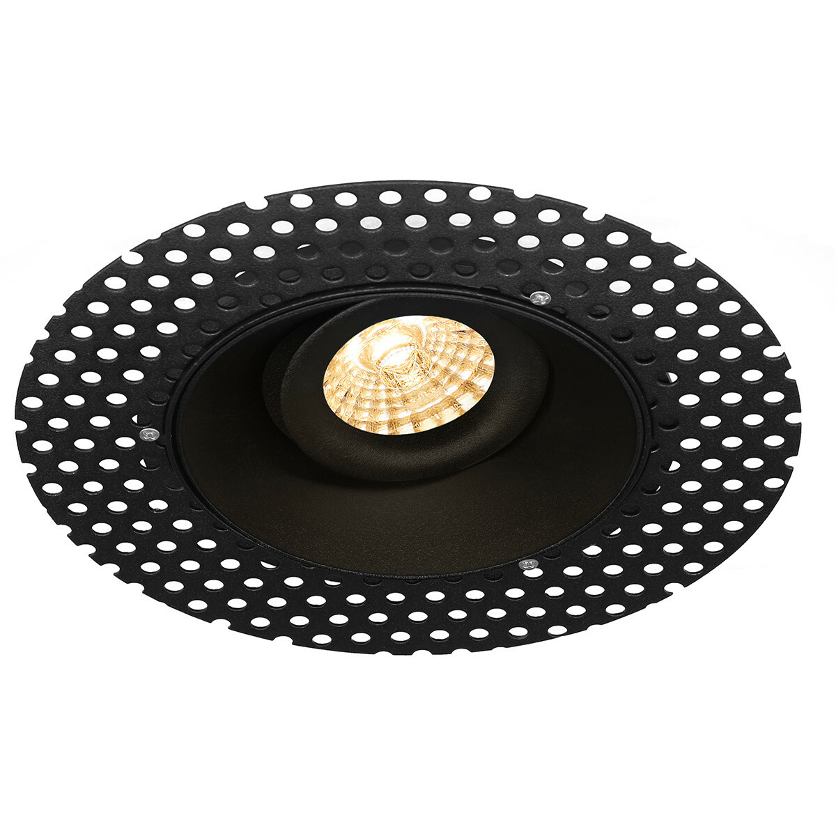 LED Spot Set - Pragmi Nivas Pro - GU10 Sockel - Dimmbar - Einbau Rund - Mattschwarz - 6W - Universalweiß 4200K - Trimless - Kippbar - Ø150mm