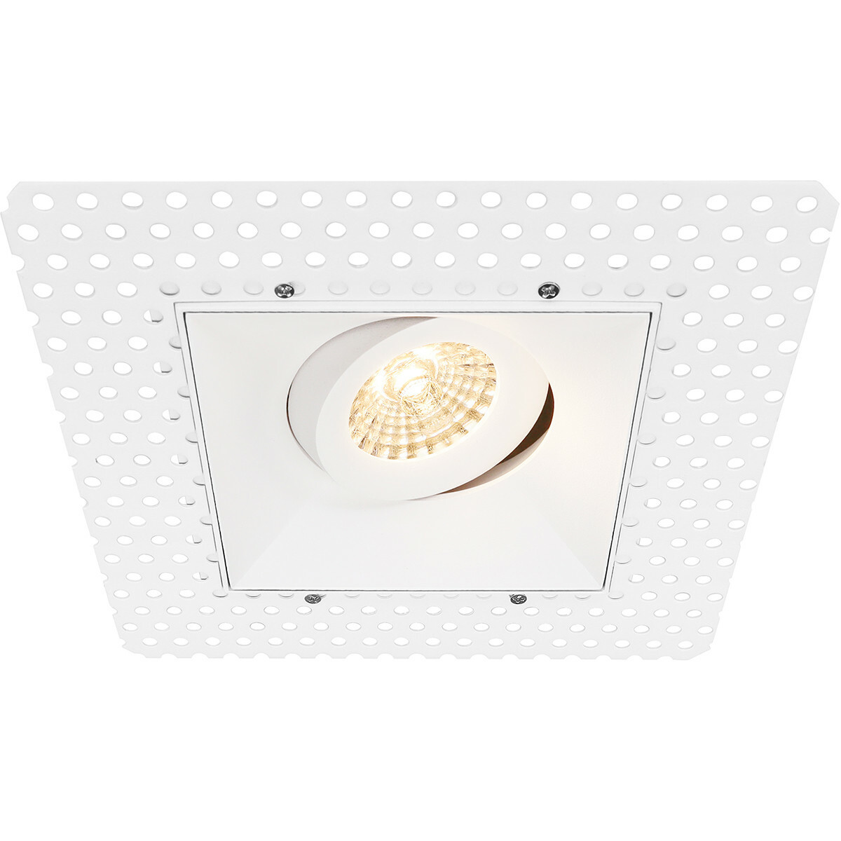 LED Spot Set - Pragmi Nivas Pro - GU10 Sockel - Dimmbar - Einbau Quadratisch - Mattweiß - 6W - Tageslicht 6400K - Trimless - Kippbar - 150mm