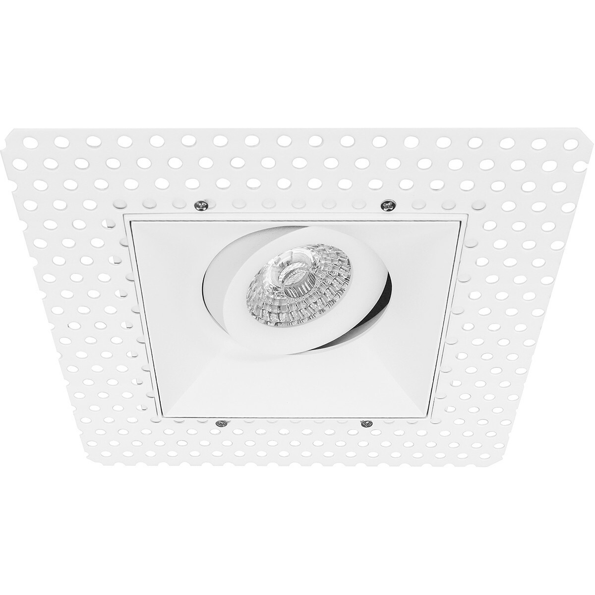 LED Spot Set - Pragmi Nivas Pro - GU10 Sockel - Einbau Quadratisch - Mattweiß - 4W - Warmweiß 3000K - Trimless - Kippbar - 150mm