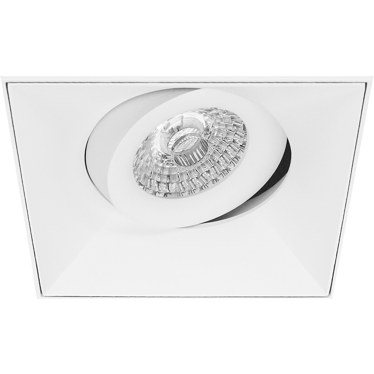 LED Spot Set - Pragmi Nivas Pro - GU10 Sockel - Einbau Quadratisch - Mattweiß - 6W - Universalweiß 4200K - Trimless - Kippbar - 150mm