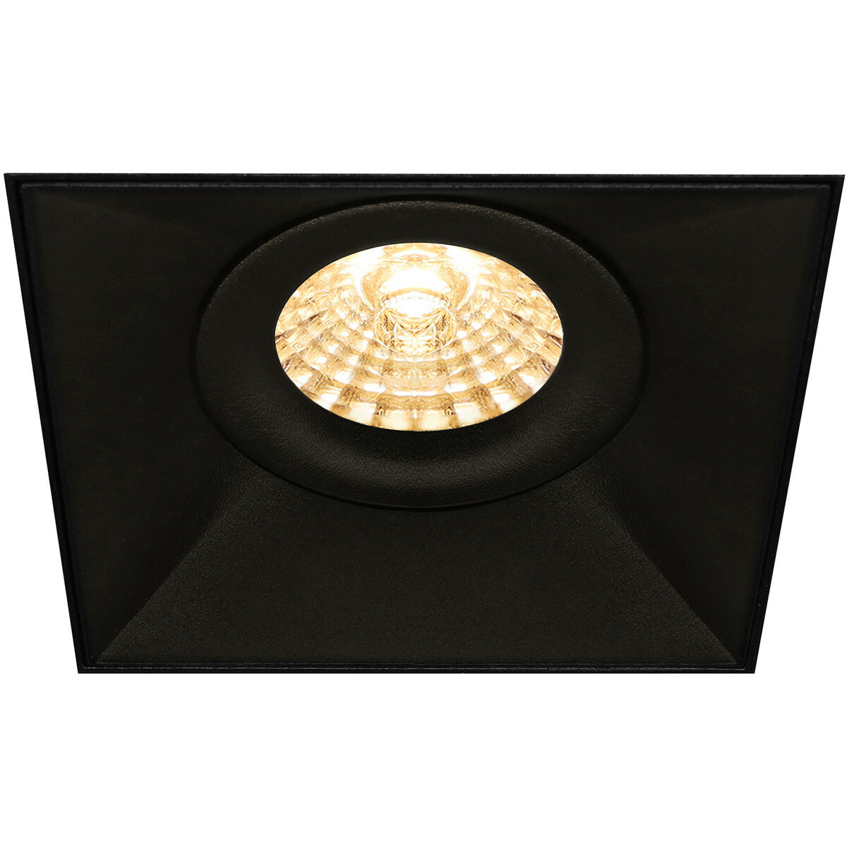 LED Spot Set - Pragmi Nivas Pro - GU10 Sockel - Einbau Quadratisch - Mattschwarz - 4W - Universalweiß 4200K - Trimless - Kippbar - 150mm