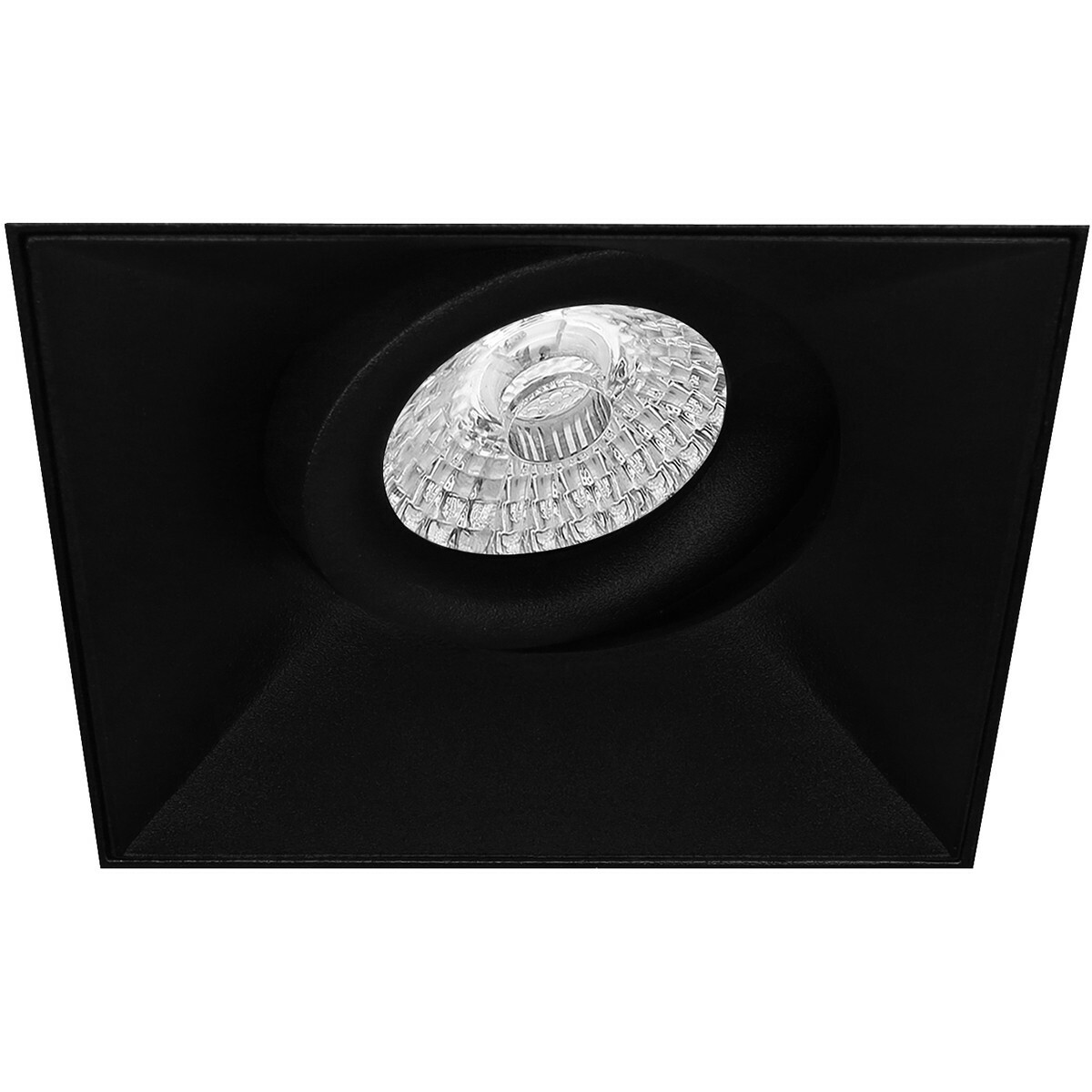 LED Spot Set - Aigi - Pragmi Nivas Pro - GU10 Sockel - Einbau Quadratisch - Mattschwarz - 8W - Warmweiß 3000K - Trimless - Kippbar - 150mm