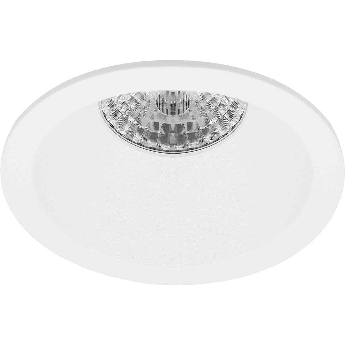 LED Spot Set - Pragmi Pollon Pro - GU10 Sockel - Einbau Rund - Mattweiß - 4W - Warmweiß 3000K - Deep - Ø82mm