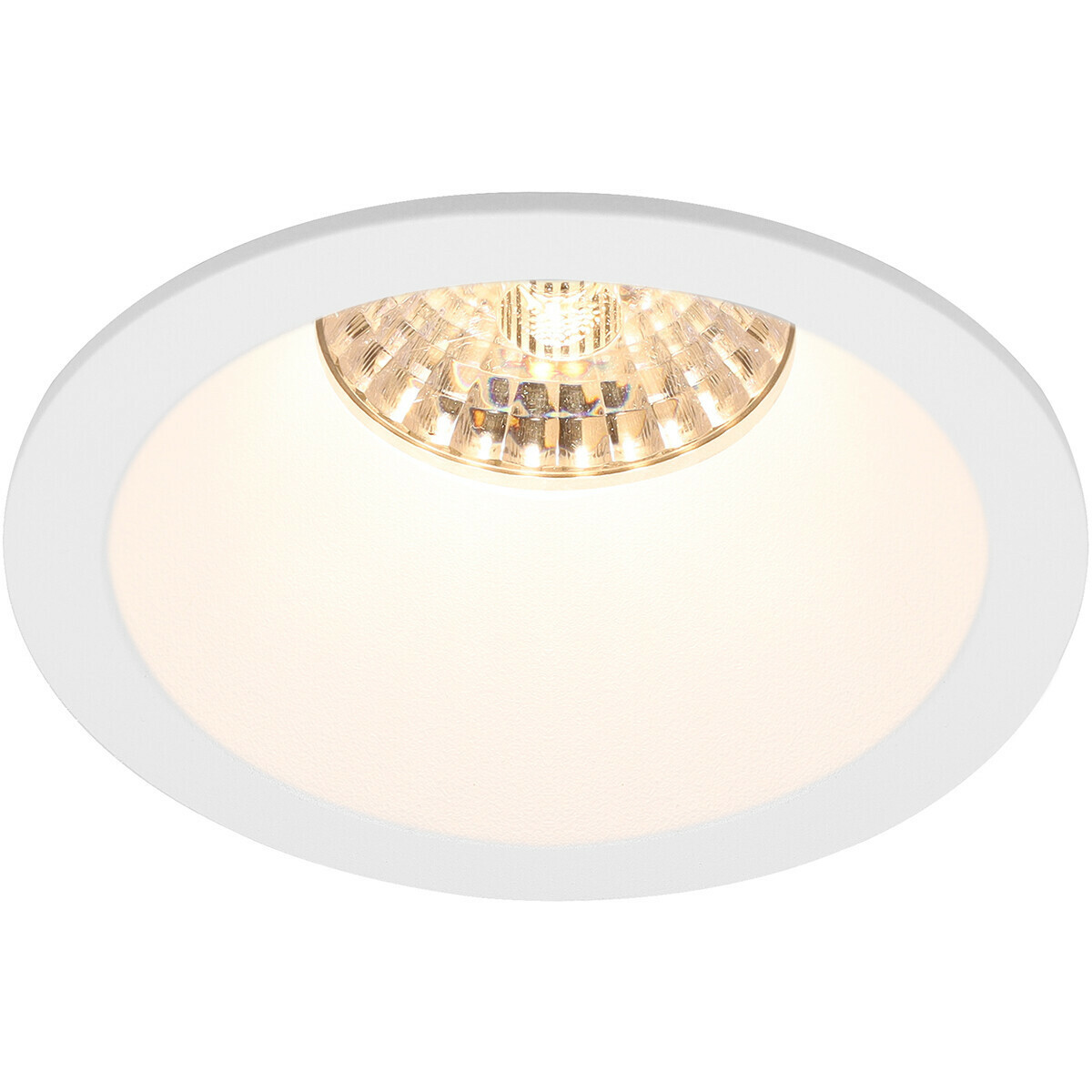 LED Spot Set - Pragmi Pollon Pro - GU10 Sockel - Dimmbar - Einbau Rund - Mattweiß - 6W - Tageslicht 6400K - Deep - Ø82mm