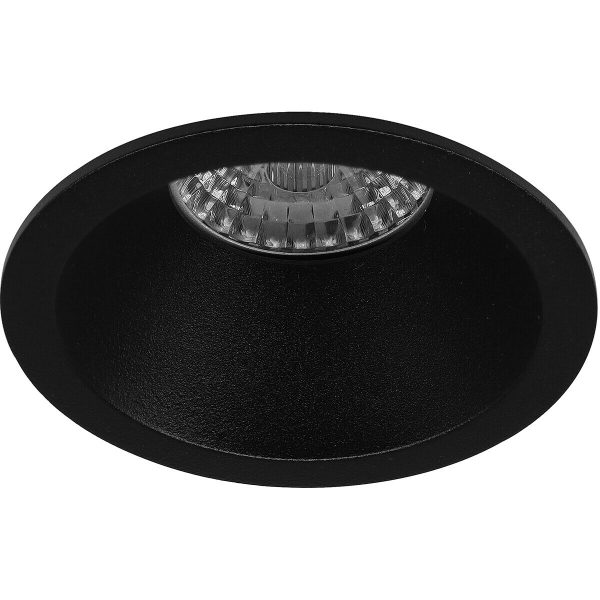 LED Spot Set - Pragmi Pollon Pro - GU10 Sockel - Dimmbar - Einbau Rund - Mattschwarz - 6W - Universalweiß 4200K - Deep - Ø82mm