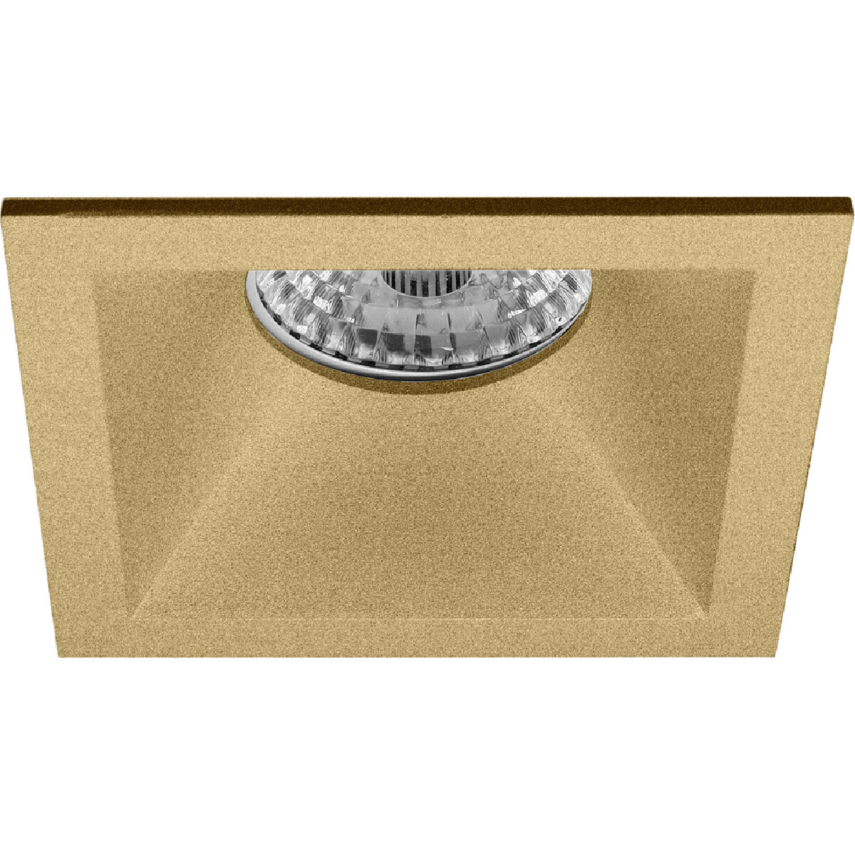 LED Spot Set - Pragmi Pollon Pro - GU10 Fassung - Einbau Quadrat - Matt Gold - 4W - Warmweiß 3000K - Vertieft - 82mm